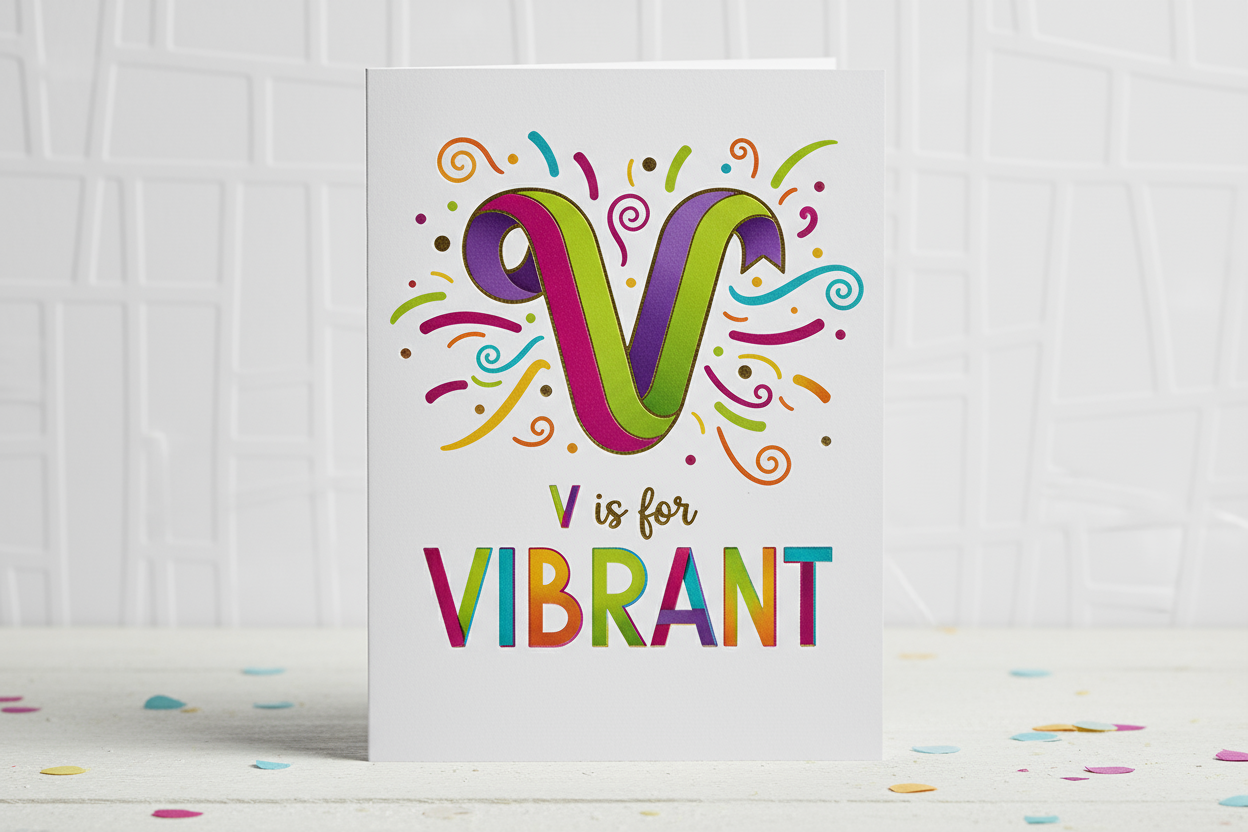 Letter V Card
