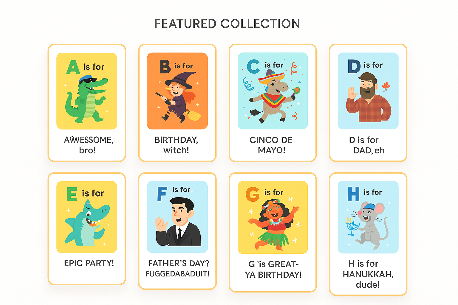 Featured Collection - Laughabet Cards Style